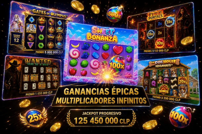Tragamonedas de Fortunazo con Sweet Bonanza, Gates of Olympus, Wanted y otros juegos, multiplicadores y jackpot progresivo.